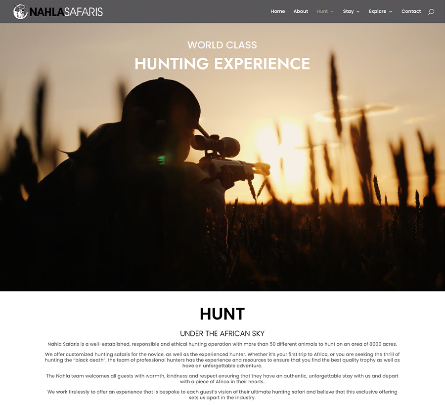 Nahal-Safaris-website Nahal Safaris website